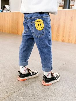 Baieti Blugi Valul Copii Toamna Versiunea coreeană de Smiley Pantaloni Baby Stil Occidental 2020 Primăvară Băiat de Îmbrăcăminte pentru Copii