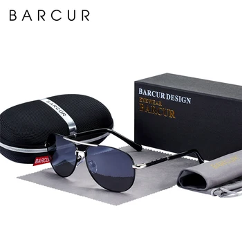 BARCUR Epocă Polarizat ochelari de Soare pentru Barbati de Moda de sex Masculin Ochelari de Soare Ochelari de Călătorie Oculos Gafas De Sol