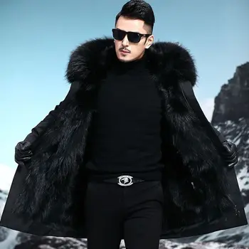 Batmo 2020 iarna blană de raton linie jacheta cu gluga pentru barbati, iarna cald hanorace barbati, plus-size M-4XL
