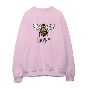 Bee Happy Albinele Amuzante Imprimate pentru Femei Jachete Mama Viata Grafic Jumperi Fi un Fel Tricouri Harry Styles Cuvinte Haine Dropshipping