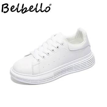 Belbello Toamna stil nou respirabil pantofi albi de sex feminin elevii de Versatil bord pantofi cozonac Adidași pantofi Casual