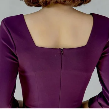 BGTEEVER Elegant Stand-Guler Slim Rochii Femei Complet Maneca Feminin Solid Rochii Midi rochie Bodycon Femei Vestidos 2021 Primăvara anului Nou