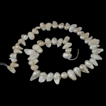 Bijuterii de moda alb natural 8-15MM monstruozitate de cultură de apă dulce pearl margele vrac 14