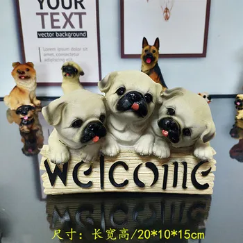 Bine ati venit la meerkat card de bun venit Curte cu grădină Câine familie de trei card rurale animale sculptura meserii decor