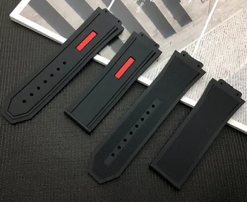 Brand de lux 29*19mm natura Silicon negru de cauciuc watchband ceas trupa pentru Hublot curea pentru king power seria Logo instrumente