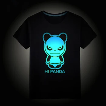 Bumbac Copii Topuri de Vara Baieti Fete T-shirt Copii Hip Hop Neon Imprimare Lumina de Noapte Punk Teuri Noctilucence Luminos T-shirt