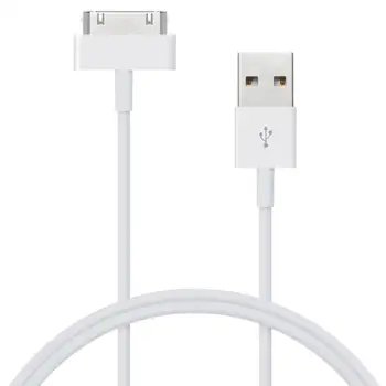Cablu USB, Apple 30-pin pentru iPhone 2G/3G/4/4S/iPod/iPad, alb 2 metri