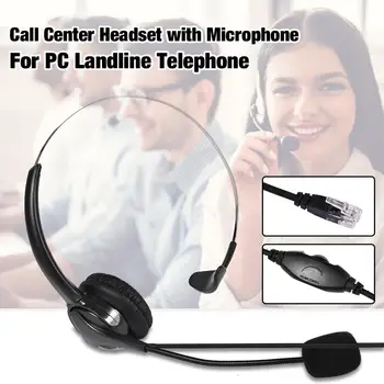 Call Center cu Cască Cu Microfon cu cristal plug Operator de Telefonie Voce Căști Pentru Calculator PC, Joc de Control al Volumului