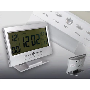 Ceas DEȘTEPTĂTOR LCD touch control vocal calendar alarmă de temperatură Musica