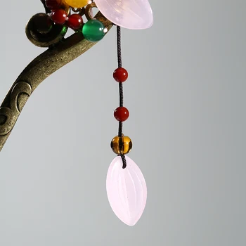 Clasic Lampwork Petale De Flori Stick De Păr Pălării Vintage Din Metal Stick De Păr Roșu Galben Piatra Etnice Agrafe De Păr Bijuterii