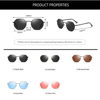 COASION Cadru Metalic Poligon Polarizat ochelari de Soare Femei Stil de Vara Shades Ochelari de Soare pentru Barbati lentes de sol mujer 2020 CA1209