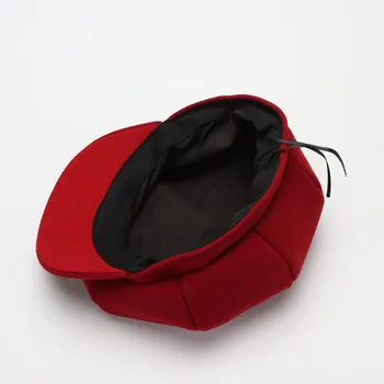 COKK Toamna Pălării de Iarnă pentru Femei Solide Simplu Octogonal Capac de vânzător de ziare Barbati Casual Ladies Lână Pălărie de Iarnă Bereta Femei Pictor Capac