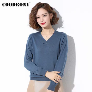 COODRONY Brand 2020 Toamna Iarna Moda Streetwear V-Neck Femei de Îmbrăcăminte Tricotate Casual Moale Pulovere Subțire de sex Feminin W1062