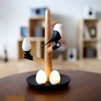 Coțofana Păsări Incarcator USB Lumina de Noapte Inteligent Vibrații Inducție LED Lampa de Birou Ouă Mici de Lumină LED Decor Acasă Lampa Cadouri