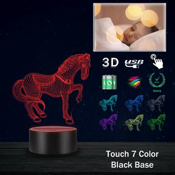 Creative Animal Retro Cal 3D Lampa USB cu LED-uri RGB de Spirit Lumina de Noapte Multicolor Luminaria Masă Schimbare Decor Birou de Proiectare Acasă Cadou