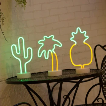 Creative Palmier de nucă de Cocos CONDUS Semne de Neon cu Lumina Titular de Bază pentru Consumabile Partid de Masă Decor Acasă Copiii Cadou Lampa de Noapte