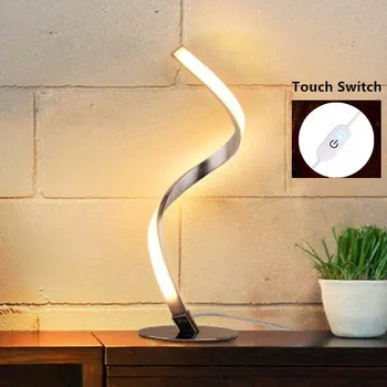 Creative UE/SUA Plug Spirală LED Lampa de Birou Acasă Living Noptieră Atinge Lumina de Noapte pentru Lectură Decor