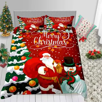 Crăciun Fericit, Moș Crăciun Fierbinte De Vânzare Set De Lenjerie De Pat Duvet Cover Twin Plin Queen-Size Cadouri De Vacanță Cearsaf De Pat