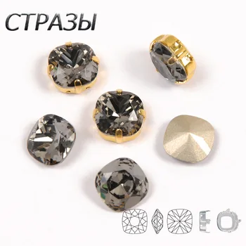 CTPA3bI Cristal Stras! Sticlă neagră cu Diamante Pietre Cu Gheare Coase Pe Pietre de Cristal Bază de Metal Cataramă DIY Rochie de Mireasa