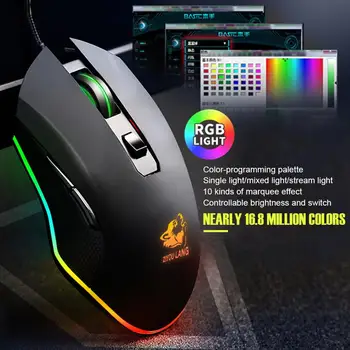 Cu fir Mouse de Gaming RGB USB Colorat Mouse-ul 3200DPI 6 Taste Mouse de Calculator pentru Windows, Mac