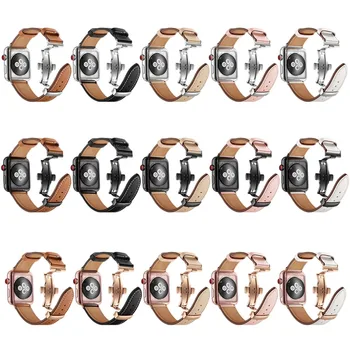 Curea din piele Pentru Apple watch 4 banda de 44mm 40mm iwatch 4 uita-te la seria 4 3 42mm 38mm bratara Watchbands Încheietura Curea