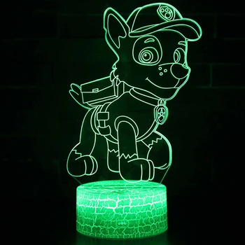 Câine Cameră Decor Drăguț desen Animat de Acțiune Figura 3D LED Noapte Lumina Colorat a Schimba becul de Jucărie Pentru Ziua de nastere Cadou de Crăciun