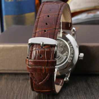 Câștigătorul Bărbați Ceas de Lux Marca Automat Stilul de Afaceri Curea din Piele Analog Rochie de Moda Pe SaleWristwatch WRG8051M3T2