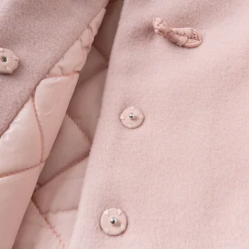 DBM15295 dave bella iarna pentru copii fete de moda solid butonul arc haină de blană pentru copii topuri infant toddler îmbrăcăminte exterioară