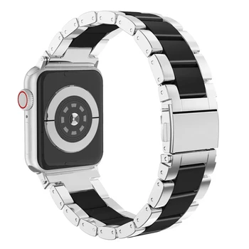 De lux curea pentru Apple Watch Band 42mm 38mm 44mm 40mm iwatch trupa serie 5/4/3/2/1 ceramica & 316L din oțel inoxidabil brățară