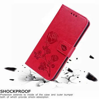De lux Piele Flip Book case pentru LG L90 D405 D410 D415 Dual Sim Floare Trandafir Suport Portofel Caz Acoperire Telefon Sac