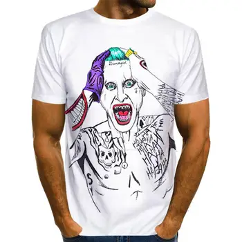 De Vară 2020 Clovn alb Joker 3D Printed T Camasa Barbati Fata Joker Casual sex Masculin tricou Clovn Maneca Scurta Camasi Amuzant T TopsXXS-6XL