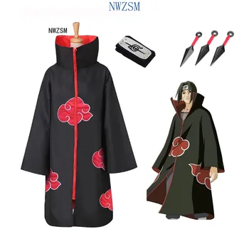 De Vânzare la cald Anime Naruto Akatsuki /Uchiha Itachi Cosplay de Halloween Petrecere de Crăciun Costum Pelerina Cape costum