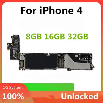 Deblocat Placa de baza Pentru iPhone 4 8GB 16GB / 32GB Pentru Placa de baza iPhone 4 Cu Touch ID, IOS Sistem Logic Board Funcția Completă