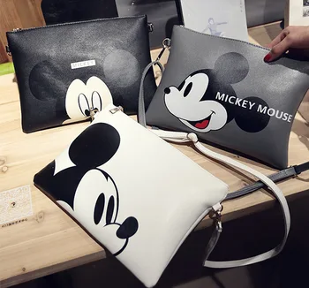 Desene animate Disney print Mickey Mouse cross-body ambreiaj plic drăguț doamnă fată femei sclipici PU curmezișul moda