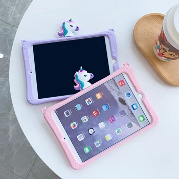 Desene animate Drăguț Minunat Unicorn Silicon Moale Tablet Stand Titular de Caz Pentru iPad 6 7 Aer 1 2 3 Mini 4 5 Pro 2017 2018 Acoperire