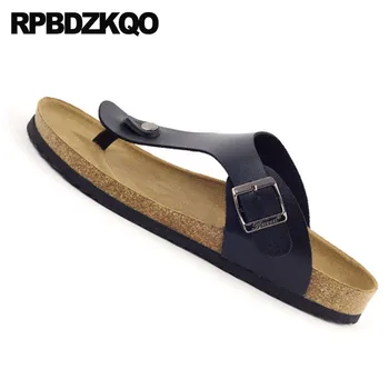 Dimensiune 45 toe loop metal pantofi curea negru rezistent la apa plută mare, slide-uri de moda de apă barbati sandale din piele de vară în aer liber, papuci