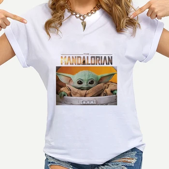 Disney Copil de Vara Yoda tricou Femei Mandalorian tricou Drăguț Maneci Scurte Topuri de Agrement Streetwear Estetice Tricou en-Gros