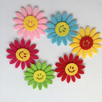 DIY m-am simtit mic de flori colorate, cu zâmbet 50PCS/lot 50*50mm