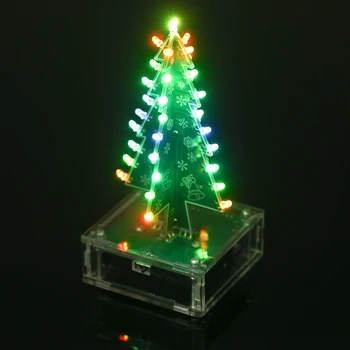 DIY pline de culoare Ușor de a Face Lumină LED-uri Acrilice Pom de Crăciun Difuzoare cu Muzică Electronică Kit de Învățare Modul Difuzor