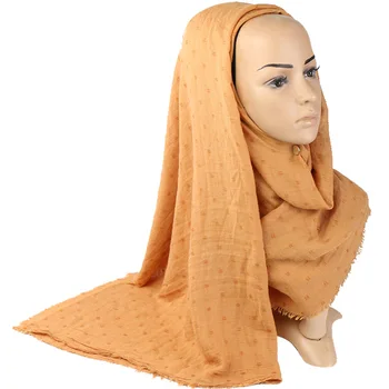 Doamnelor Moda Simplu Punct Franjuri Vascoza Șal Eșarfă pentru Femei de Înaltă Calitate de Toamna Iarna Pashmina Foulards Musulmane Hijab 180*90Cm