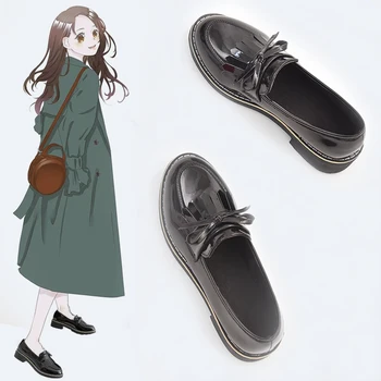 Drăguț Lolita Pantofi Fete Femei Bowknot Cizme Rotund Toe din Piele Pantofi Japoneză JK Liceu Uniforma Kawaii Anime Cosplay Adidași