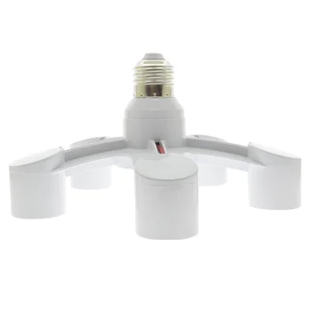 E27 Splitter 5 Capete Lampa de Bază Reglabil LED-uri Bec Titularul Adaptor Convertor Priza de Înaltă Calitate, Bec Lampa Titular