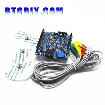 ECG/EKG/EMG / Shield pentru Arduino cu Cabluri și Electrozi
