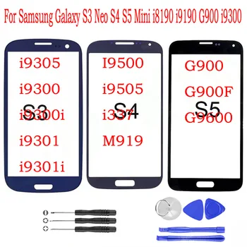Ecran Pentru Samsung Galaxy S3 S4 S5 Mini i8190 i9190 G800 Exterior partea de Sus de Sticlă Lentilă Frontală Ecran Frontal Capacul (Fara digitizer Nu)