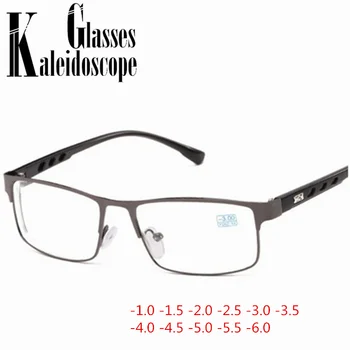 Elevii-1.0 -1.5 -2 -2.5 -3 -3.5 la -6.0 Pătrat Terminat Ochelari Miopie Femei Bărbați Cadru Metalic Scurt Ochelari de Vedere Unisex