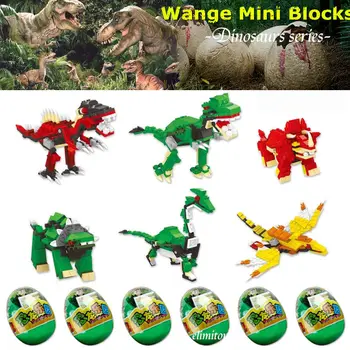 En-gros WANGE Blocuri Dinozauri Jurassic World Mini Blocuri Jucarii Educative Asambla Jucării DIY Blocuri Copii Cadouri
