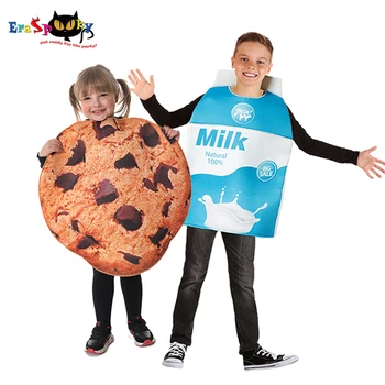 Eraspooky 3-8T Amuzant Alimente Cosplay Copii Cookie Lapte de Costume Pentru Copii de Halloween Rochie Fancy Băieți Fete Tinuta Petrecere de Crăciun