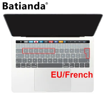 EURO AZERTY Ultra-Subțire de Silicon Moale Tastatura Capac Protector Pentru 2019 Macbook Pro 13 15 Atingere Bar A2159 A1706 A1707 A1989 A1990