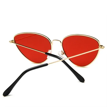 Femei ochelari de Soare Ochi de Pisica Epocă de Brand Designer de Ochelari de Soare Femei Doamnelor Retro Cadru Metalic Ochelari Red Party Ochelari de uv400