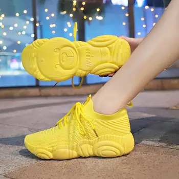 Femei Pantofi de Tenis galben Pernă de Aer Respirabil rezistent la Uzura de Fitness, Pantofi de Sport în aer liber Coș Femme Adidași de Tenis Feminino